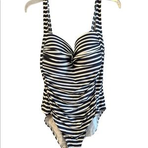 Niptuck Swim suit striped multicup sizing plus 14